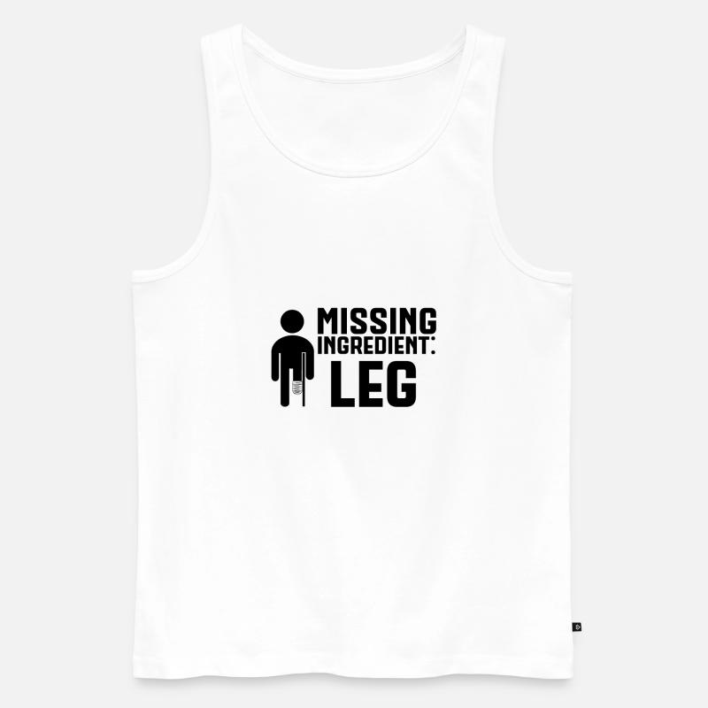Amputiertes Bein Missing Ingredient Leg - Männer Premium Bio Tank Top - Weiß