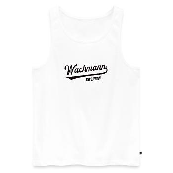 Wachmann 2024 Beruf Fachkraft Schutz Sicherheit - Männer Premium Bio Tank Top - Weiß - Vorne - Michal (187cm)