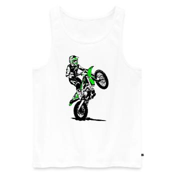 Moto Cross - Motocross - Supercross - Männer Premium Bio Tank Top - Weiß - Vorne - Michal (187cm)