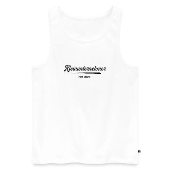 Unternehmer Kleinunternehmer Kleingewerbe 2025 - Männer Premium Bio Tank Top - Weiß - Vorne - Michal (187cm)