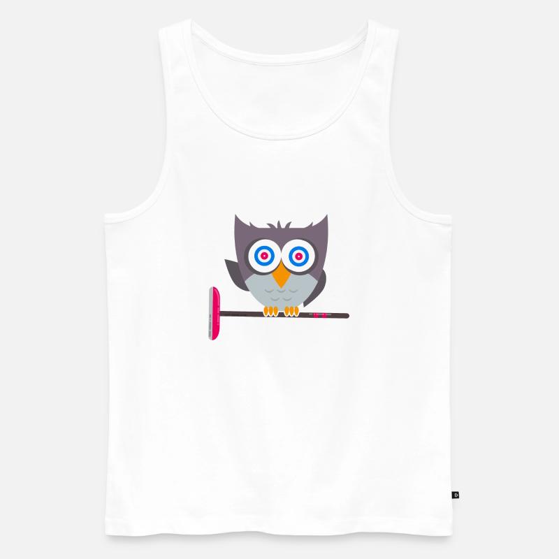curling eisstockschießen curlingstein curling-eule - Männer Premium Bio Tank Top - Weiß