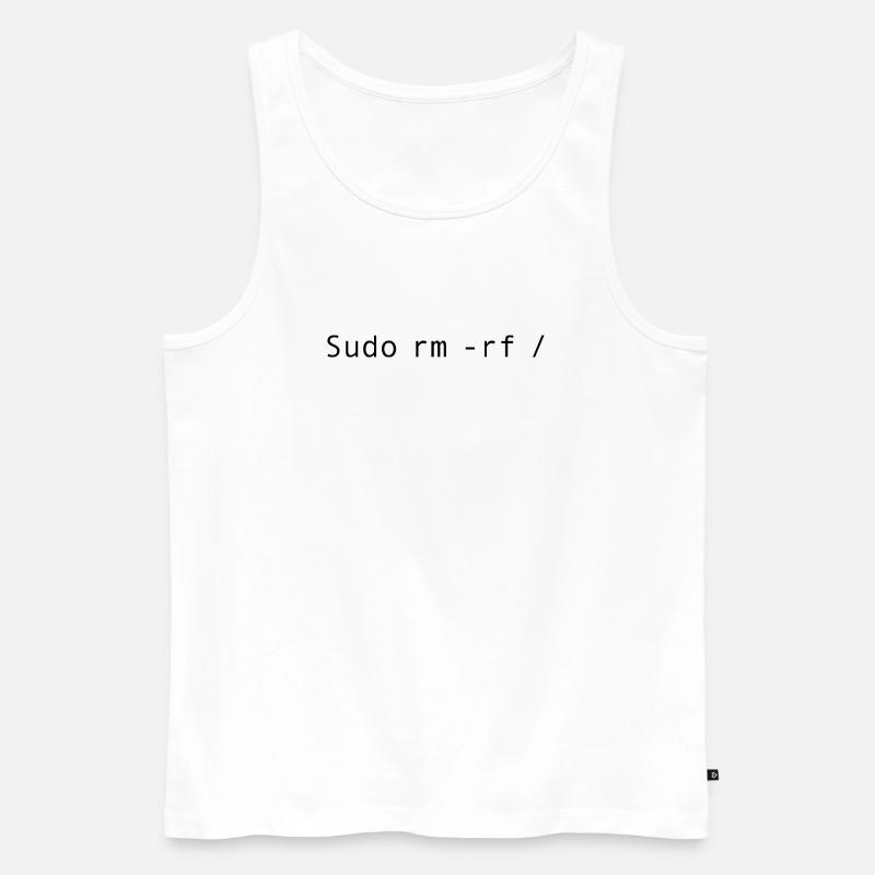 Linux Coding Sudo rm -rf / - Men's Premium Organic Tank Top - white