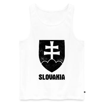 Slovaquie Armoiries Europe Slovaque - Débardeur bio Premium Homme - blanc - Devant - Michal (187cm)