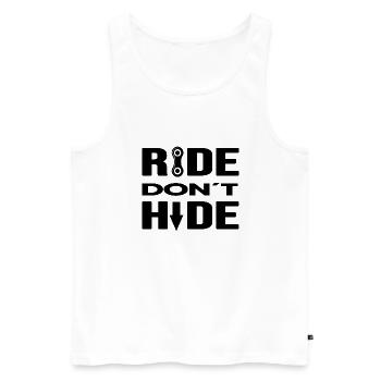 Fahrrad Bike Gravelbike Fahrradkette Fahrradtour - Männer Premium Bio Tank Top - Weiß - Vorne - AI Model Male 178 light (178cm)