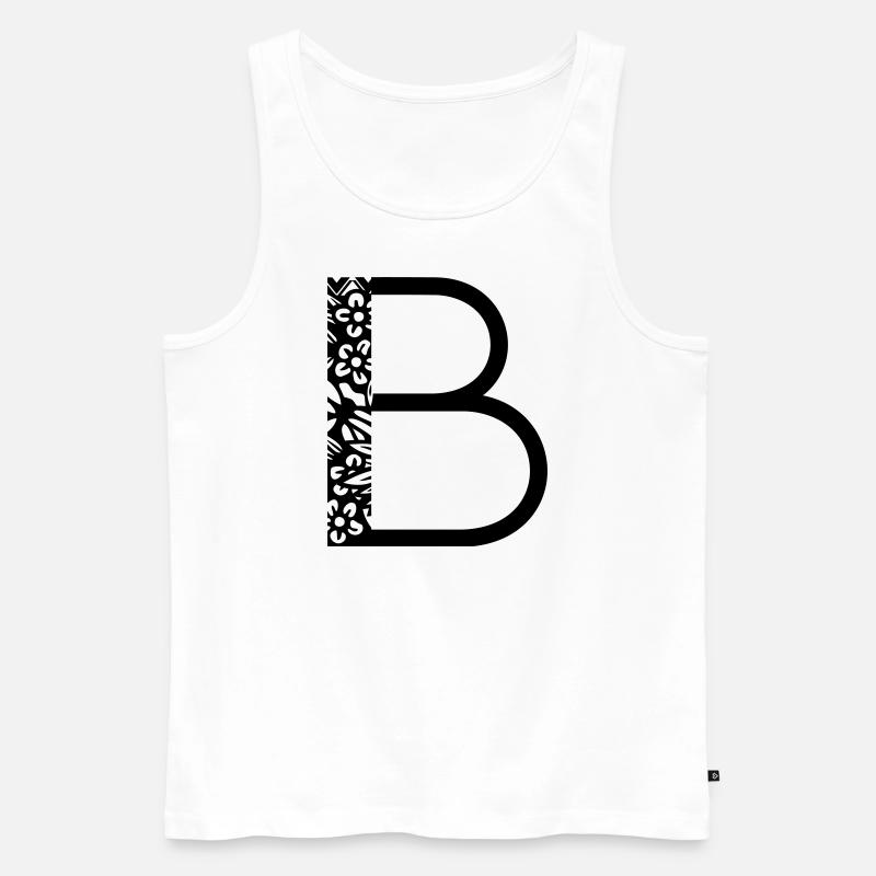 Buchstabe B - Männer Premium Bio Tank Top - Weiß