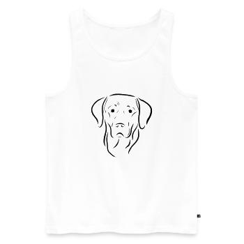Labrador dog head drawing dog dog love art - Men's Premium Organic Tank Top - white - Front - Michal (187cm)