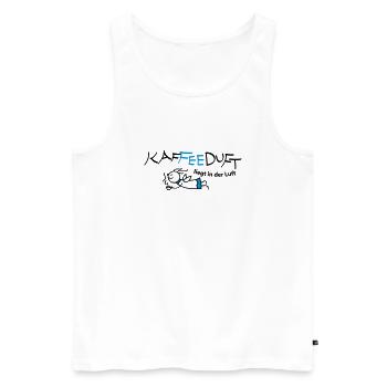 Fee mit Kaffee - Männer Premium Bio Tank Top - Weiß - Vorne - AI Model Male 178 light (178cm)