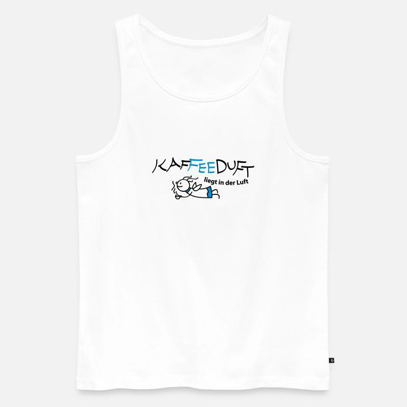 Fee mit Kaffee - Männer Premium Bio Tank Top - Weiß
