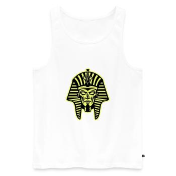 Crâne de pharaon - Débardeur bio Premium Homme - blanc - Devant - AI Model Male 178 light (178cm)