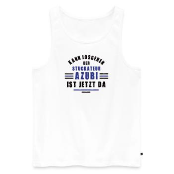 Azubi Stuckateur Lehre Ausbildung Stukkateur Lehre - Männer Premium Bio Tank Top - Weiß - Vorne - Michal (187cm)