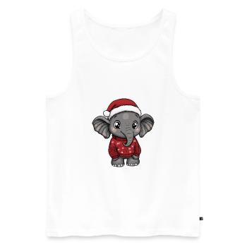 Bande dessinée de Noël éléphant - Débardeur bio Premium Homme - blanc - Devant - Michal (187cm)