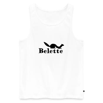 T-shirt Belette simple - Débardeur bio Premium Homme - blanc - Devant - Michal (187cm)