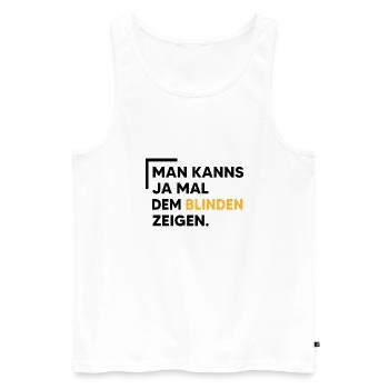 blind sehbeeinträchtigung blindenstock blindheit - Männer Premium Bio Tank Top - Weiß - Vorne - AI Model Male 178 light (178cm)