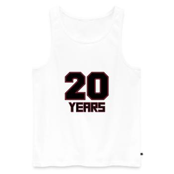 20 years - Men's Premium Organic Tank Top - white - Front - Michal (187cm)