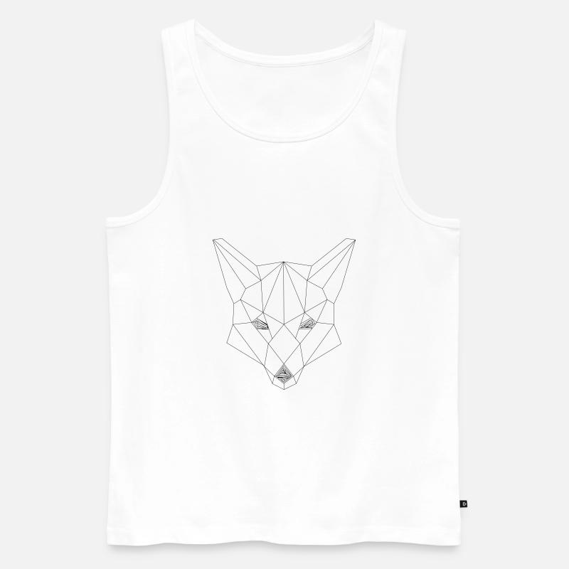 Fuchs Origami - Männer Premium Bio Tank Top - Weiß
