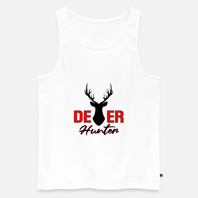 Hirsch Jäger Rotwild - Männer Premium Bio Tank Top - Weiß
