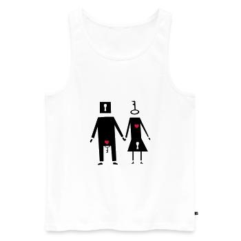 couple couple funny - Men's Premium Organic Tank Top - white - Front - AI Model Male 178 light (178cm)