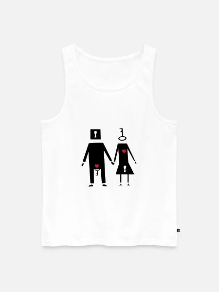 couple couple funny - Men's Premium Organic Tank Top - white