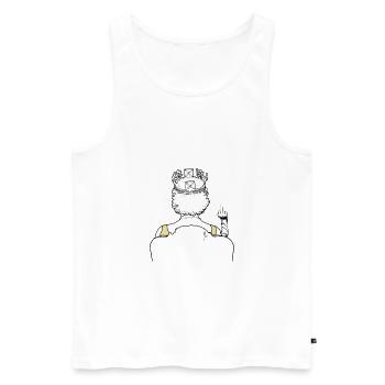 Queen f***y** - Männer Premium Bio Tank Top - Weiß - Vorne - AI Model Male 178 light (178cm)