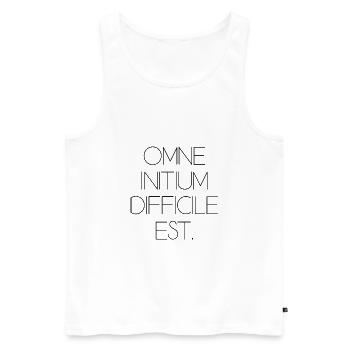 all beginning is difficult Latin quotation scripture - Men's Premium Organic Tank Top - white - Front - AI Model Male 178 light (178cm)
