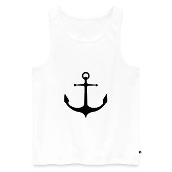 Silhouette Logo Anker - Männer Premium Bio Tank Top - Weiß - Vorne - AI Model Male 178 light (178cm)
