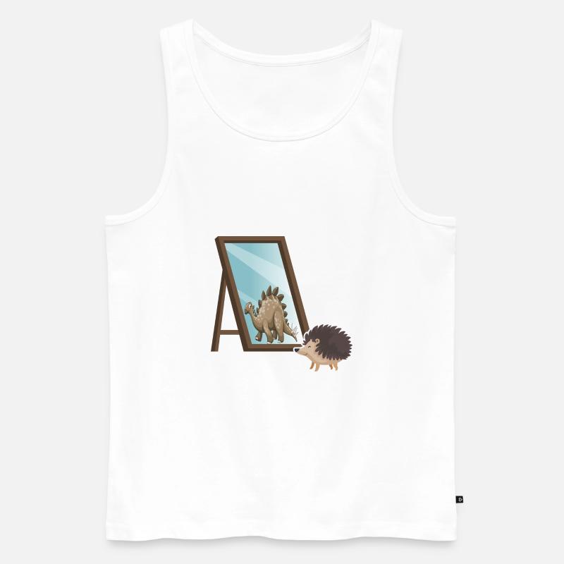 Herbst-Motivation Igel selbstbewusst Spiegelbild - Männer Premium Bio Tank Top - Weiß