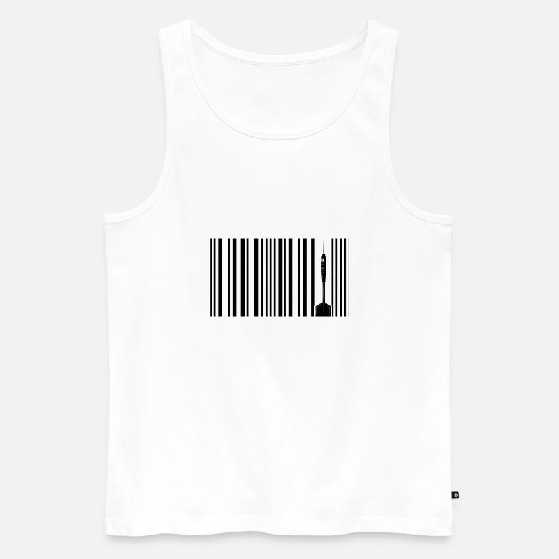 Darts Darts Player Darts "Dart-Barcode-Dartcode" - Men's Premium Organic Tank Top - white