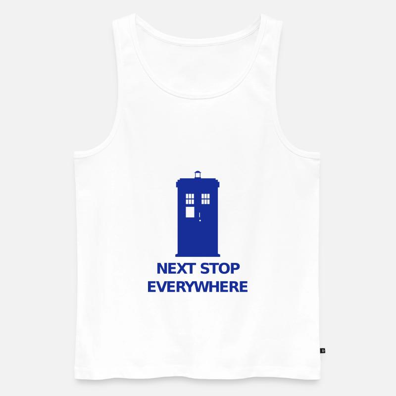 Next Stop Everywhere - Männer Premium Bio Tank Top - Weiß