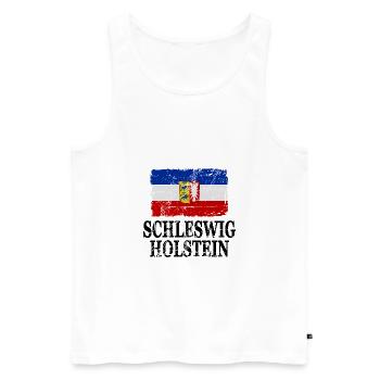 Schleswig Holstein drapeau - drapeau - Débardeur bio Premium Homme - blanc - Devant - Michal (187cm)
