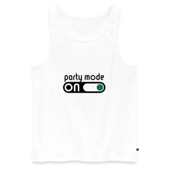 Party Mode On (Partying / Switch On) - Men's Premium Organic Tank Top - white - Front - AI Model Male 178 light (178cm)