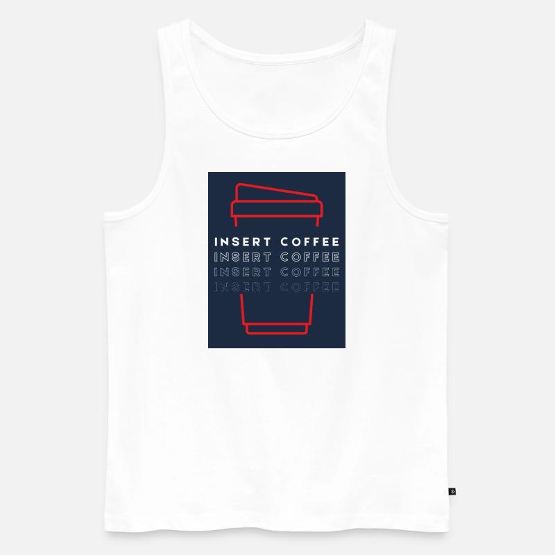 Insert Coffee Cup 2 LRPWBDBT - Männer Premium Bio Tank Top - Weiß