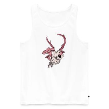 Hirschskull - Männer Premium Bio Tank Top - Weiß - Vorne - Michal (187cm)