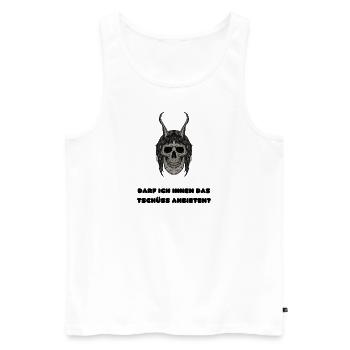 Darf Ich Ihnen das Tschüss anbieten? - Männer Premium Bio Tank Top - Weiß - Vorne - Michal (187cm)