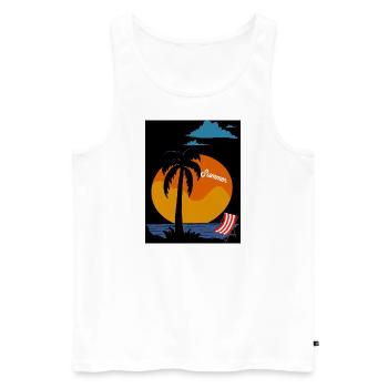 summer - Männer Premium Bio Tank Top - Weiß - Vorne - Michal (187cm)