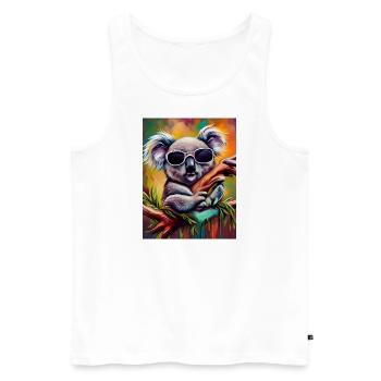 Sonnenbrille - Männer Premium Bio Tank Top - Weiß - Vorne - Michal (187cm)