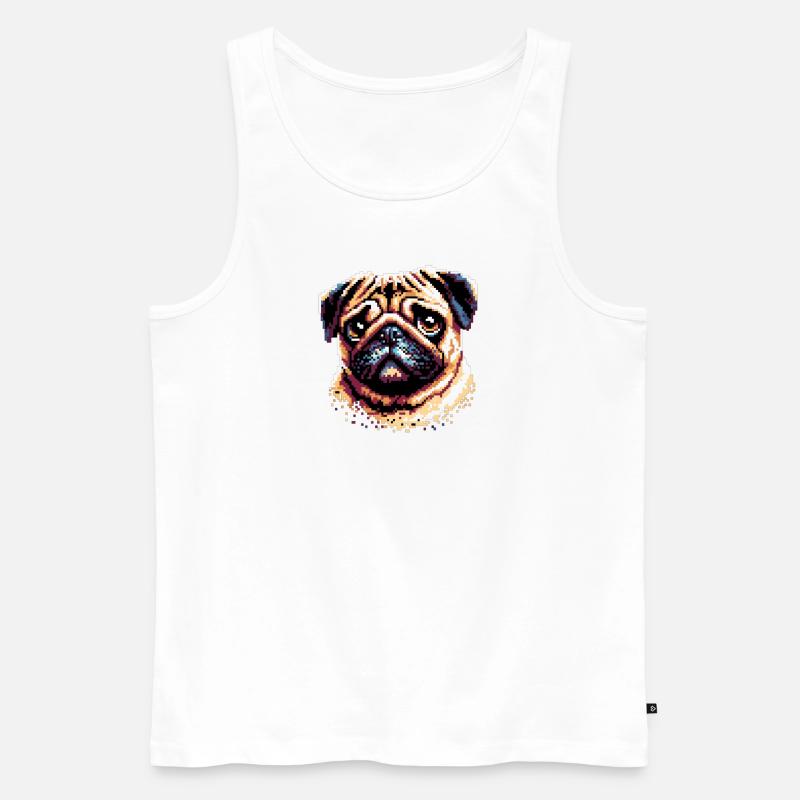Pixel Mops - Männer Premium Bio Tank Top - Weiß