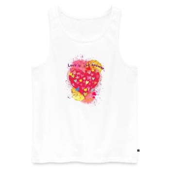 L’amour est la réponse. - Débardeur bio Premium Homme - blanc - Devant - Michal (187cm)