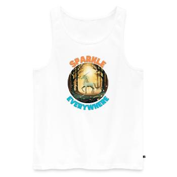 Unicorn8 - Männer Premium Bio Tank Top - Weiß - Vorne - Michal (187cm)