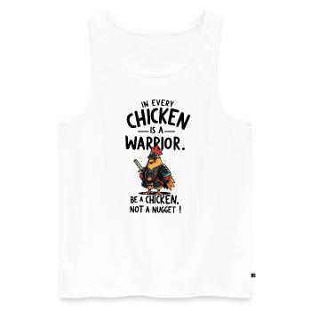 Chicken as a warrior - Men's Premium Organic Tank Top - white - Front - AI Model Male 178 light (178cm)
