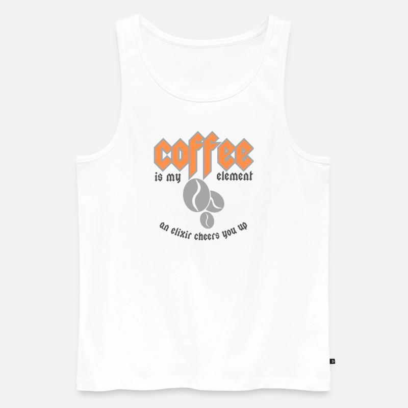 Coffee is my element - Männer Premium Bio Tank Top - Weiß