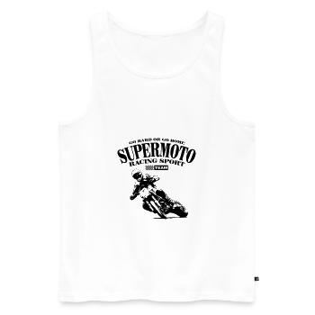 Supermoto - Männer Premium Bio Tank Top - Weiß - Vorne - Michal (187cm)