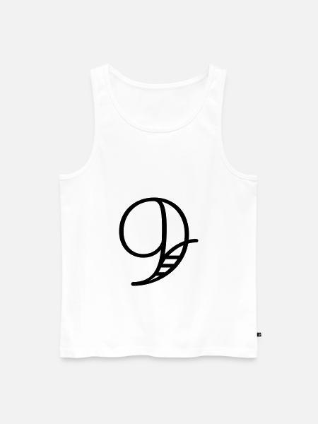 Nine - Number - Men's Premium Organic Tank Top - white