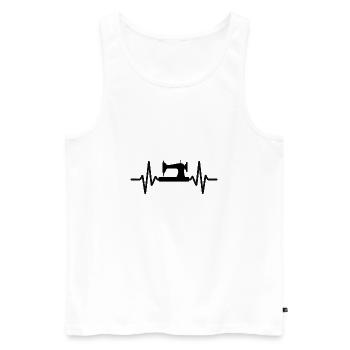Nähen Nähmaschine Leidenschaft - Männer Premium Bio Tank Top - Weiß - Vorne - AI Model Male 178 light (178cm)