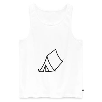 Zelt - Männer Premium Bio Tank Top - Weiß - Vorne - AI Model Male 178 light (178cm)