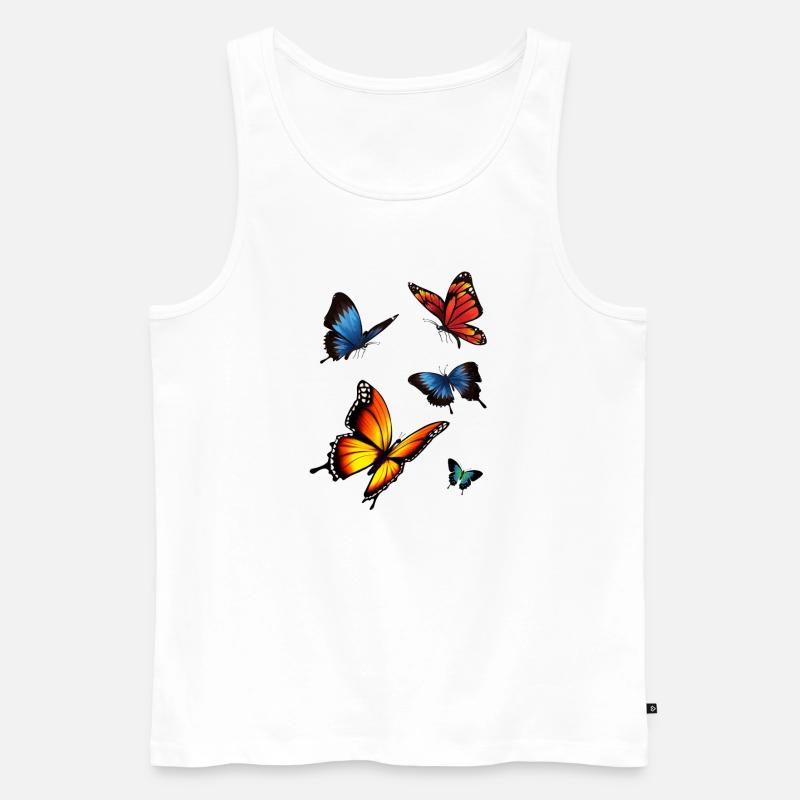 Schmetterlinge - Männer Premium Bio Tank Top - Weiß