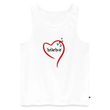 réservé, Sprüche für Männer und Frauen, Geschenk - Männer Premium Bio Tank Top - Weiß - Vorne - Michal (187cm)