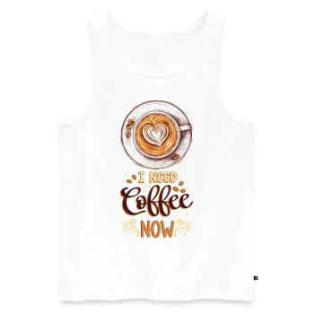 Coffee Coffee Lover Coffee Mug Barista Vintage - Men's Premium Organic Tank Top - white - Front - AI Model Male 178 light (178cm)
