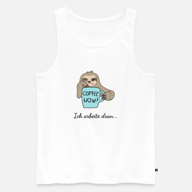 Faultier - Ich arbeite dran... - Männer Premium Bio Tank Top - Weiß