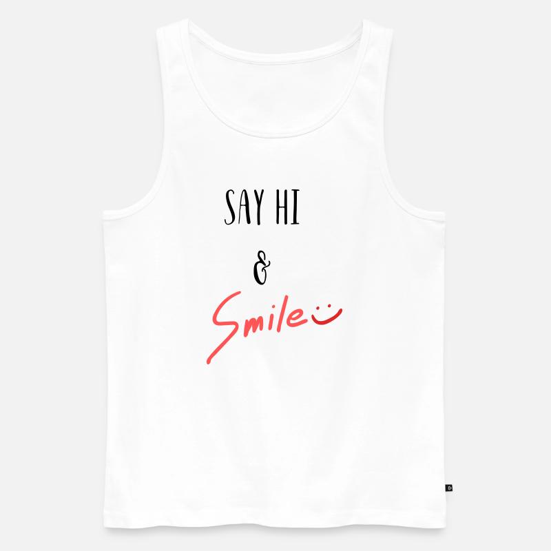 Sag Hi und lächle! - Männer Premium Bio Tank Top - Weiß