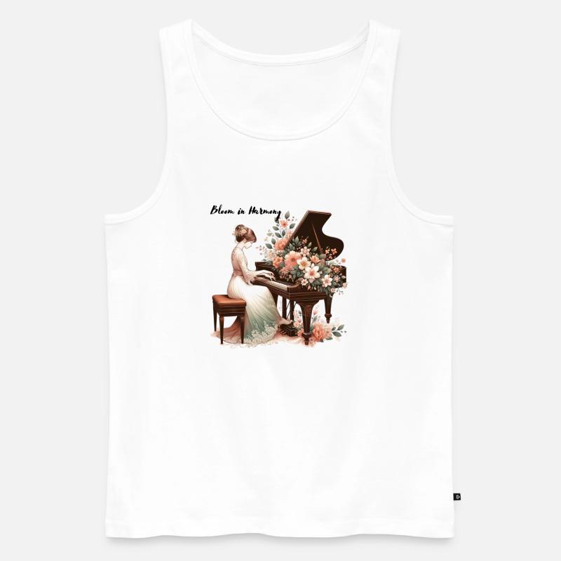 Bloom in Harmony - Männer Premium Bio Tank Top - Weiß